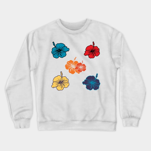 Colorful Hibiscus Crewneck Sweatshirt by SWON Design